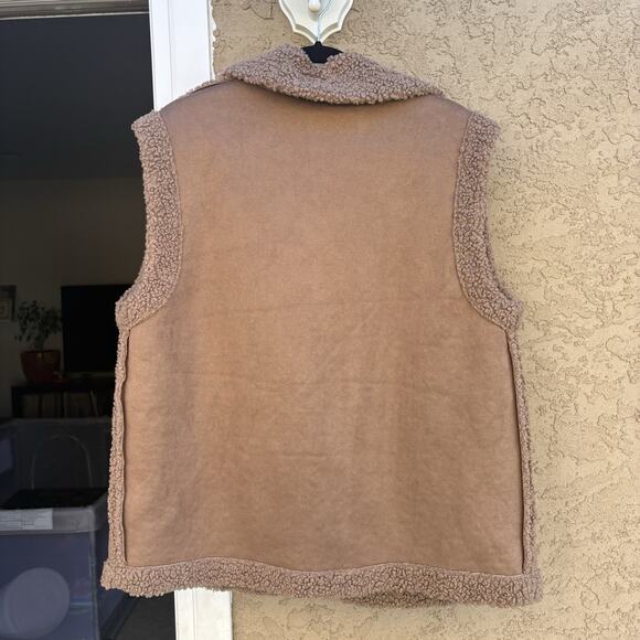 Blu pepper Brown Sherpa Vest, Women’s Large - Picture 4 of 4